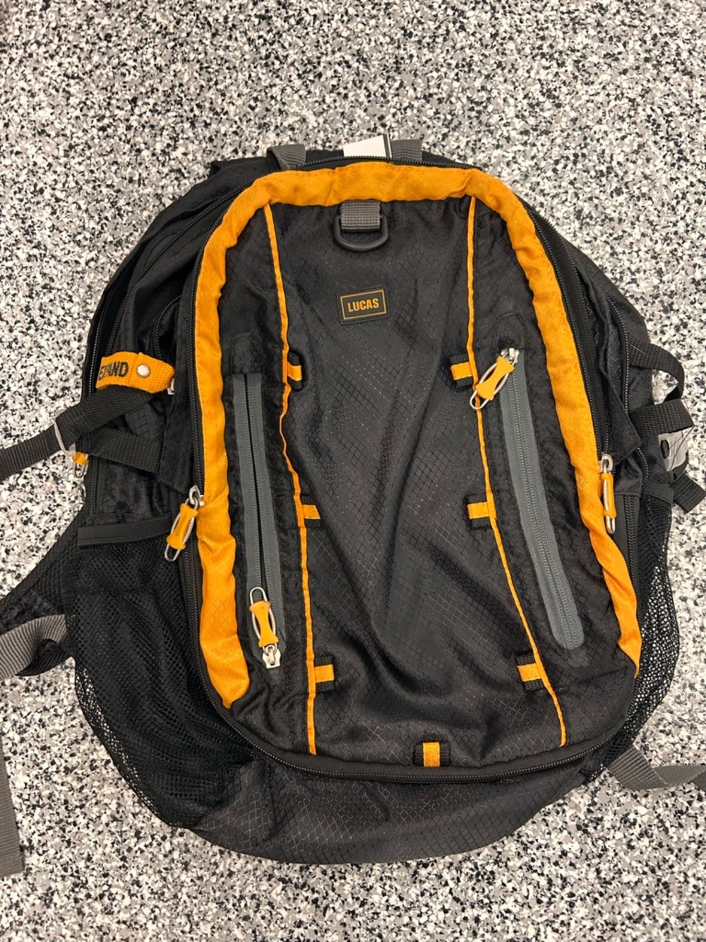 Lucas Men's Black and Orange Performance Backpack
